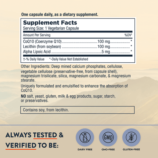 CoQ10 + Alpha Lipoic Acid 100 mg – Cellular Energy and