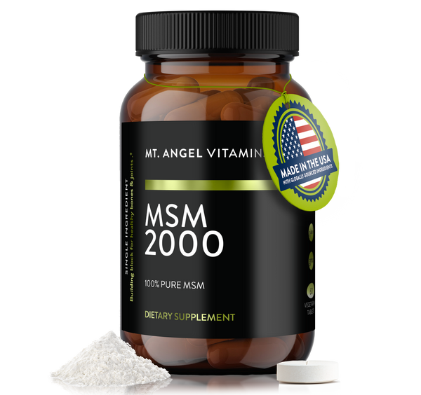 MSM 2000mg Joint Health Support | Pure MSM Supplement for Mobility & Flexibility | Non-GMO, Sulfur Compound for Healthy Joints - 60 Tablets