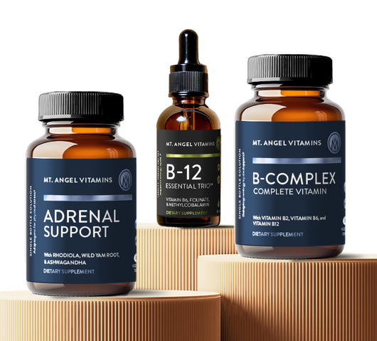 Energy & Focus Stack with Adrenal Support, B‑12 Essential Trio and