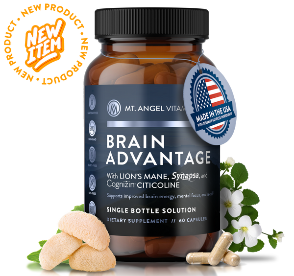 Brain Advantage – Clinically Supported Brain Health & Focus Formula  With Cognizin® Citicoline, Synapsa® Bacopa, and Lion’s Mane Mushroom