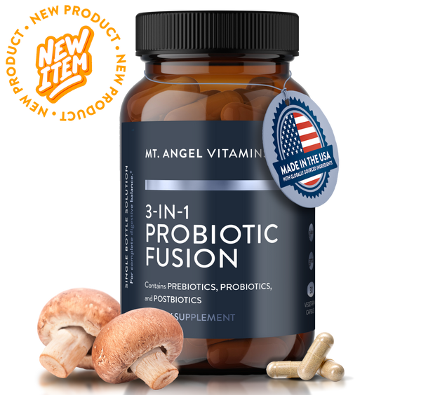 3-in-1 Probiotic Fusion | Pre + Pro + Postbiotic | Akkermansia |Mt. Angel Vitamins