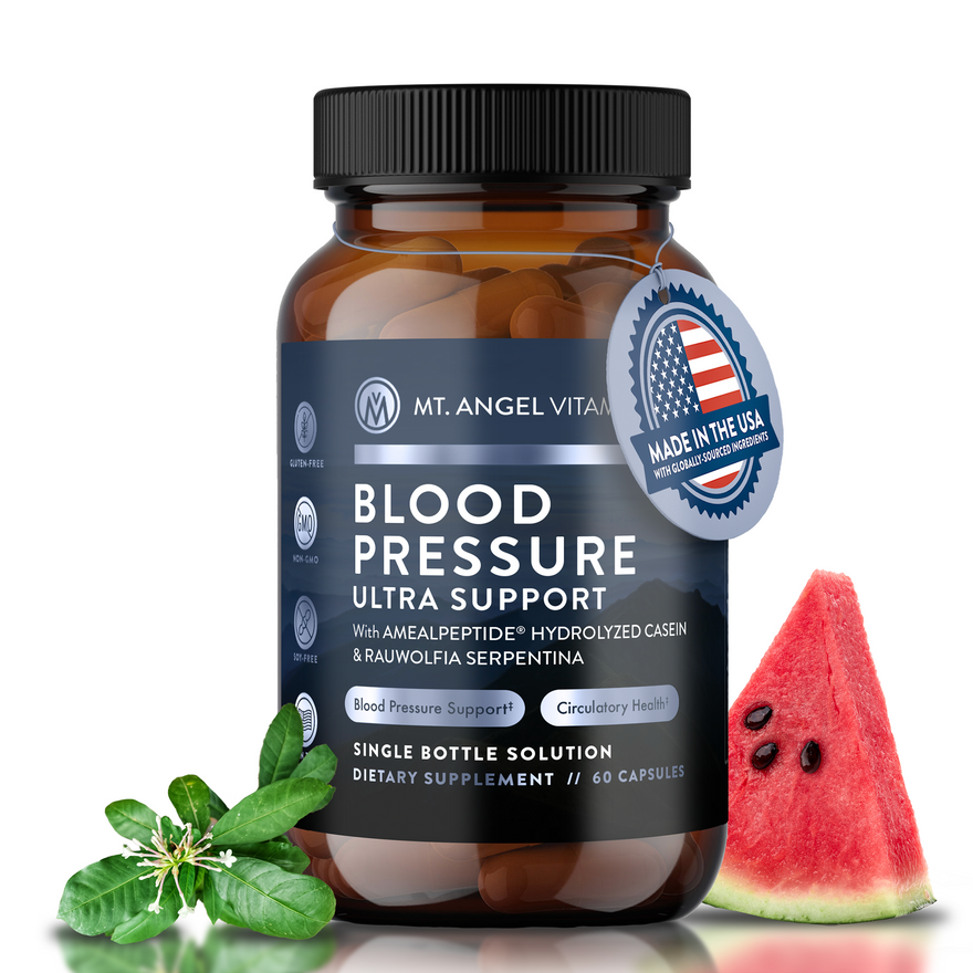 Mt. Angel Vitamins Blood Pressure Ultra Support - 4 Pathway Circulatory Support - 60 Capsules