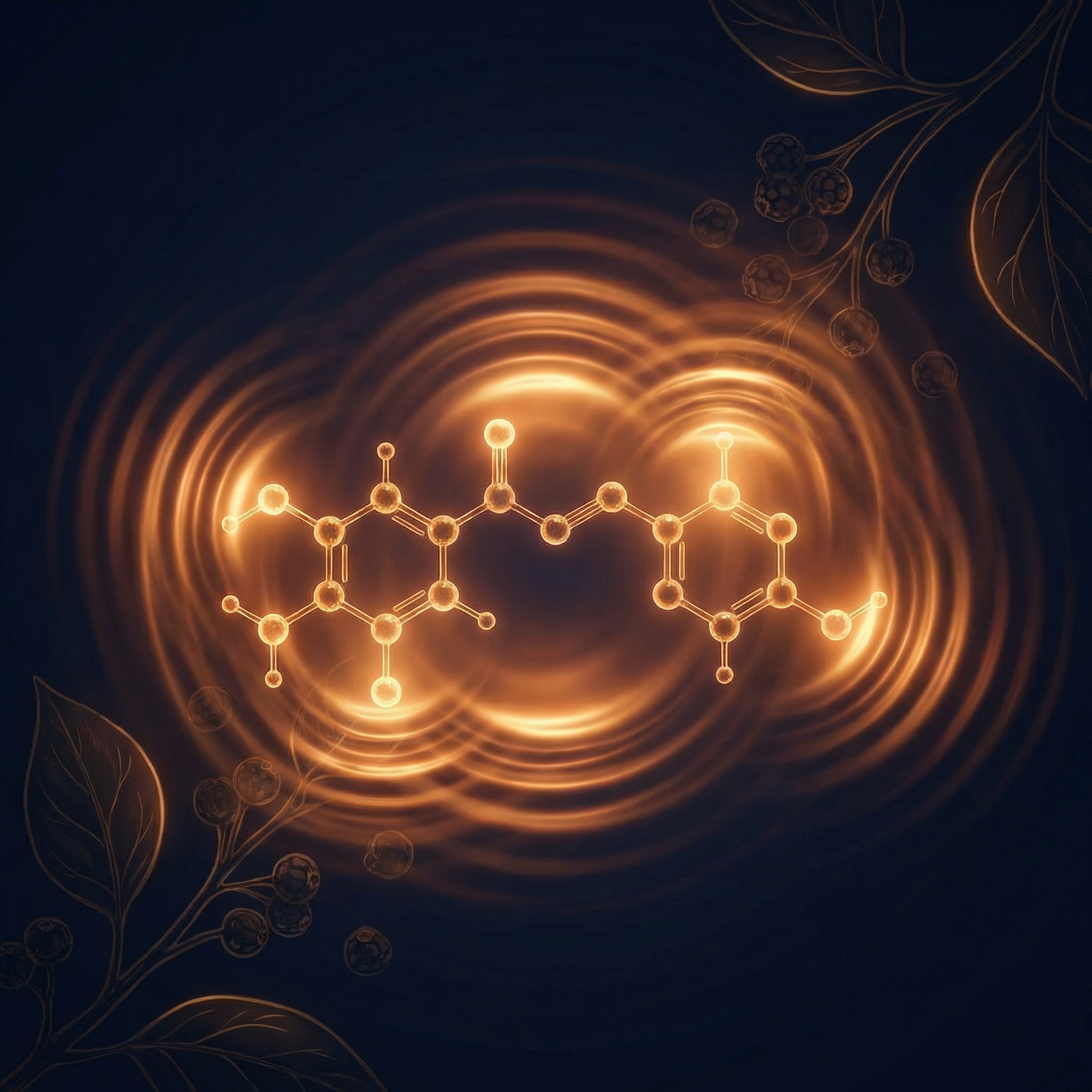 BioPerine piperine molecular structure with absorption waves