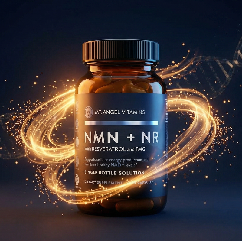 NMN + NR Dual-Pathway NAD+ Supplement Bottle